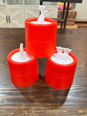 Zoku Red Silicone Popscicle Mold Set, Owl, Turtle, and Frog